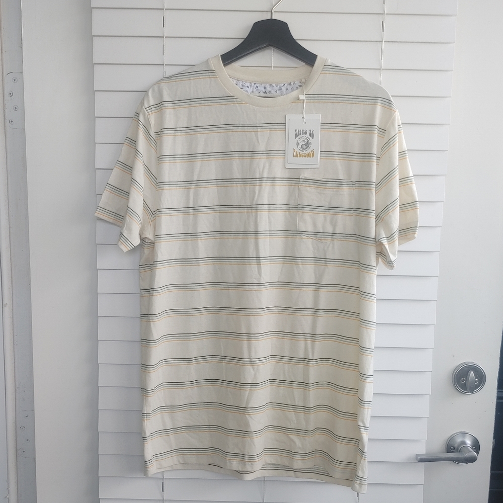 NWT Men's Short Striped Sleeve Shirt